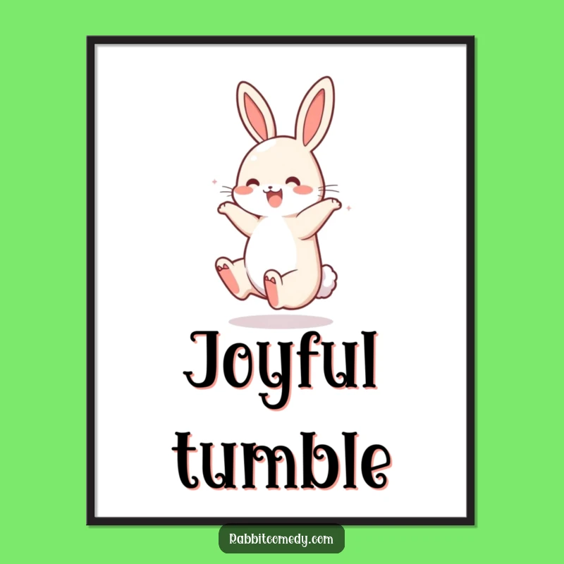 Funny Rabbit Somersault Digital Art - Instant Joyful Bounce for Your Walls!