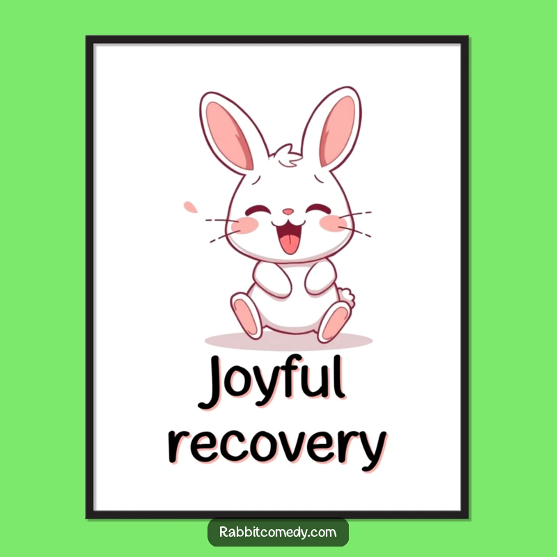 Funny Rabbit Stumble Digital Art: Bring Home Humorous Recovery