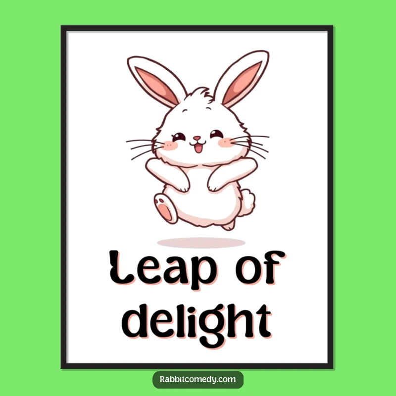 Funny Rabbit Digital Art - Joyful Hop, Twitching Ears - Instant Whimsy Gift