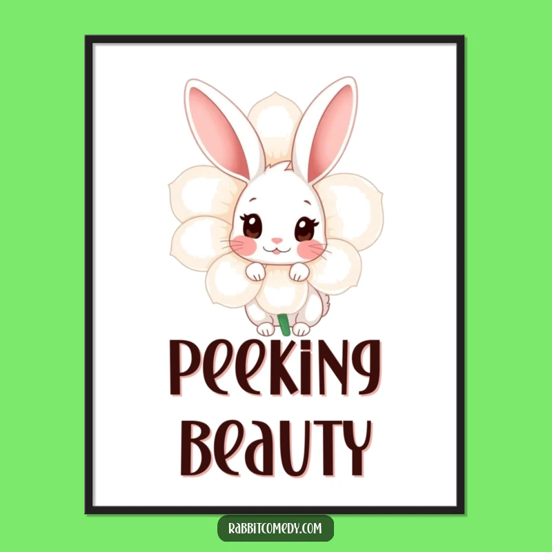 Funny Shy Rabbit Digital Art - Instant Sweetness for Your Walls!