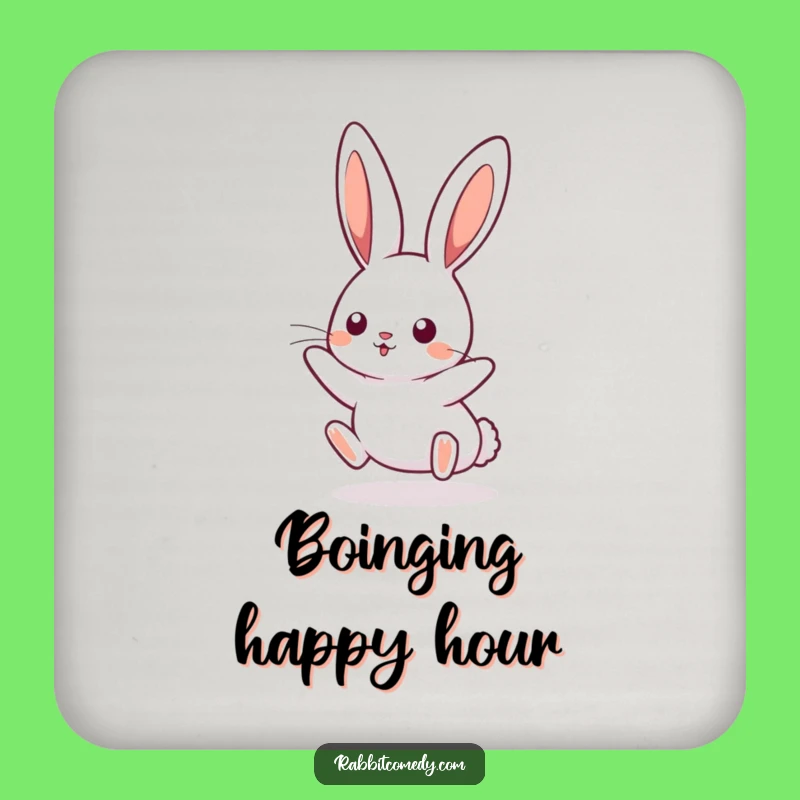 Funny Kawaii Rabbit Boinging Coaster - Bouncy Cute Decor, Gift