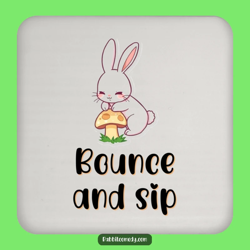 Funny Rabbit Coaster - Protect Surfaces with Boinging Bunny Art, Small Gift