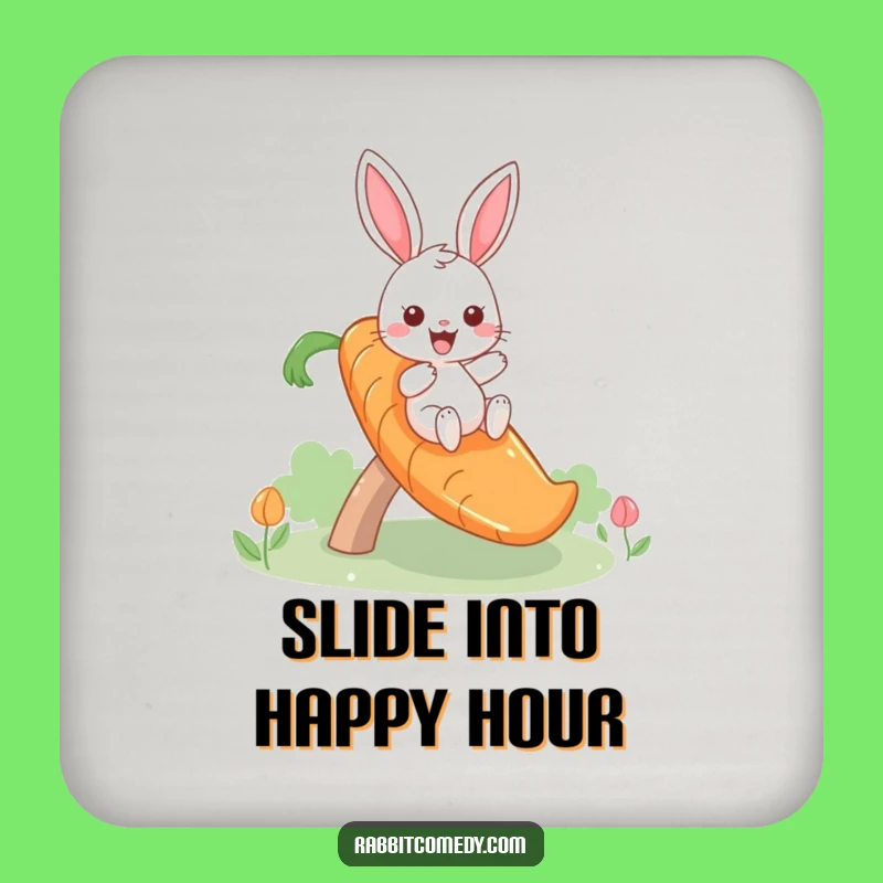 Funny Giddy Rabbit Carrot Slide Coaster: Protect Surfaces with Hilarious Style