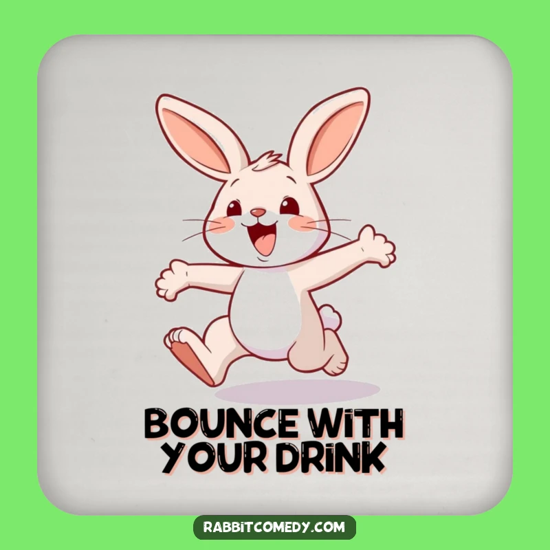 Funny Joyful Rabbit Hopping Coasters: Protect Surfaces with Energetic Style