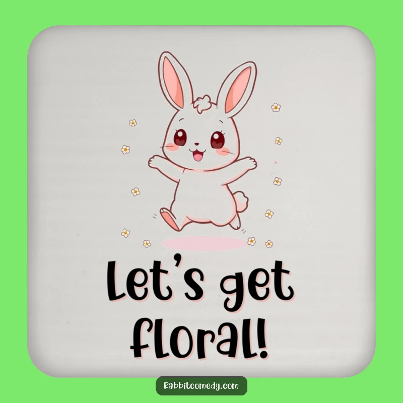 Funny Rabbit Coaster: Flower Jumper Protection - Surfaces & Smiles Funny Gift!