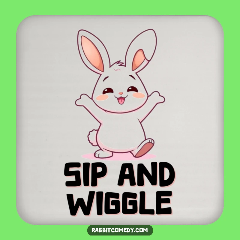 Funny Rabbit Coaster, Wiggly Ear Drink Protector for Comical Gift