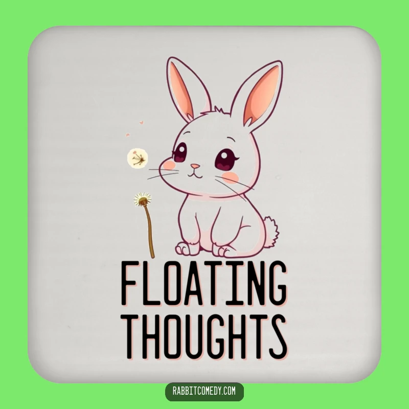 Funny Rabbit Dandelion Coasters: Protect Surfaces with Curiosity, Quirky Funny Gift Set