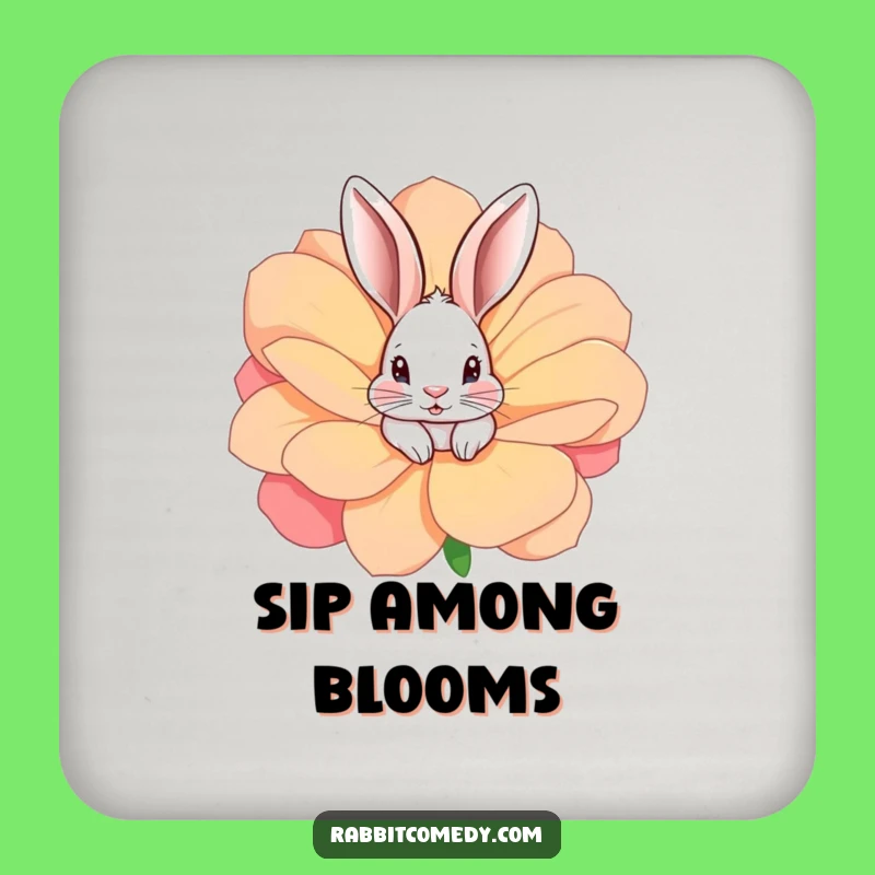 Funny Rabbit Flower Coaster: Protect Surfaces with Whimsical Flair