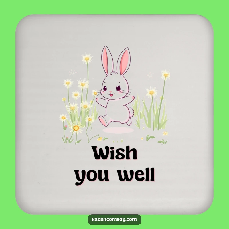 Funny Rabbit Sparkling Dandelion Coaster - Protect Surfaces with Playful Gift