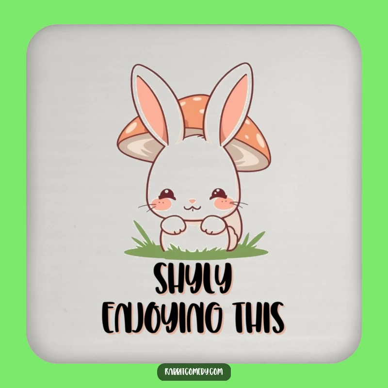 Funny Shy Rabbit Coaster - Woodland Table Charm, Cute Introvert Gift