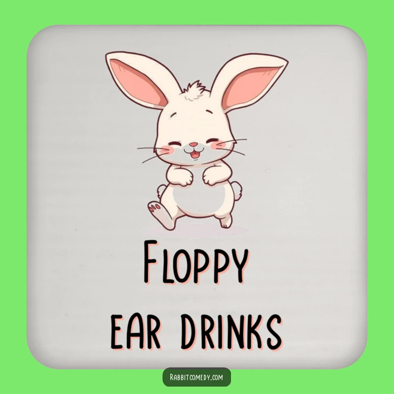 Funny Stumbling Rabbit Coaster: Playful Floppy Ear Cartoon Drink Protector Gift