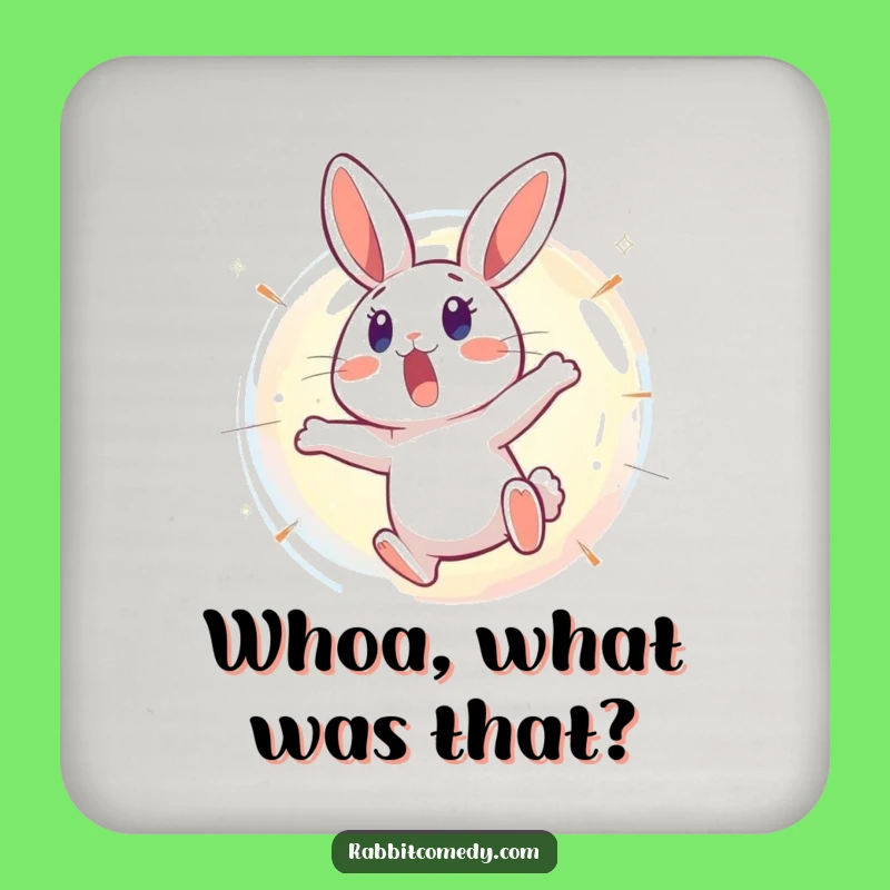 Funny Surprised Rabbit Bubble Coaster: Protect Surfaces with a Startle!