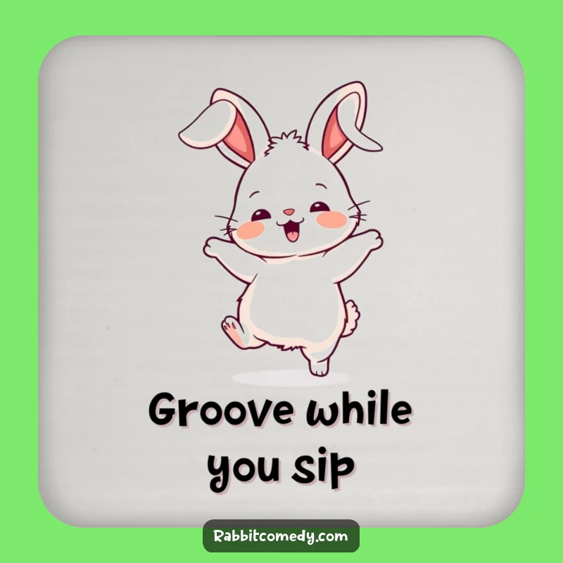 Funny Silly Rabbit Dance Coasters: Protect Surfaces with Playful Style