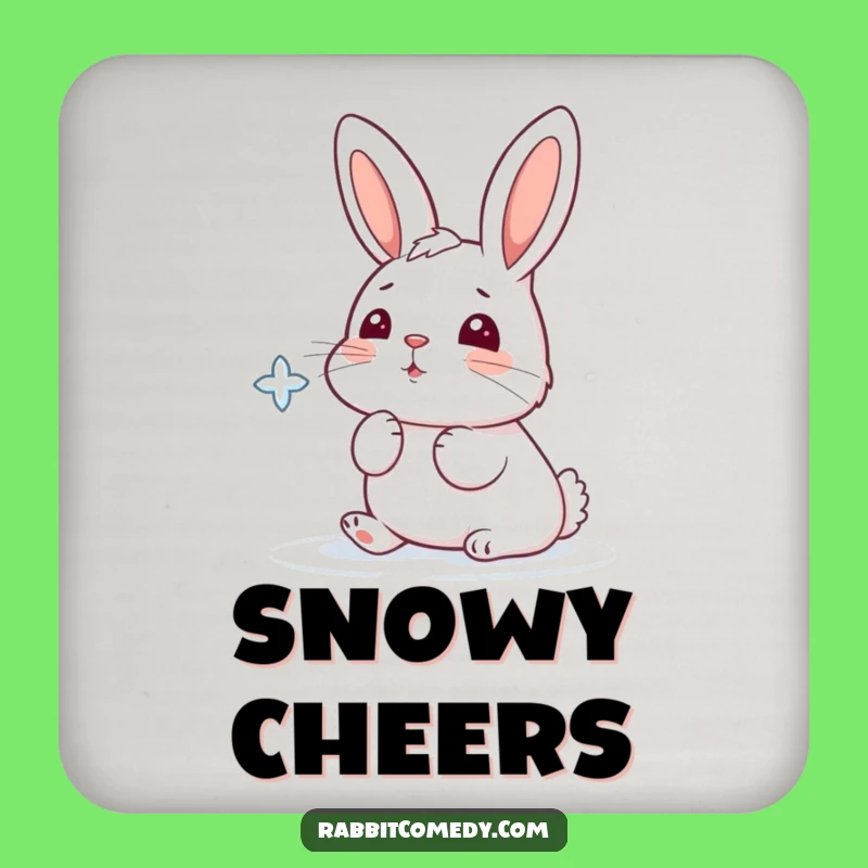 Funny Snowflake Rabbit Coaster: Protect Surfaces with Winter's Whimsy