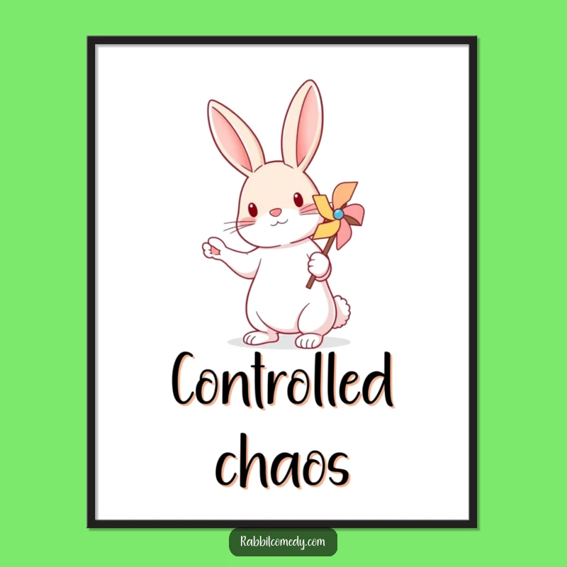 Funny Rabbit Pinwheel Poster - Playful Wall Art & Gift