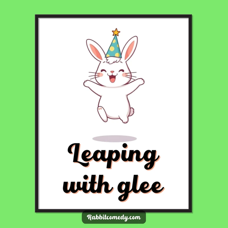 Funny Rabbit Party Poster: Decorate with Joyful Jump Art