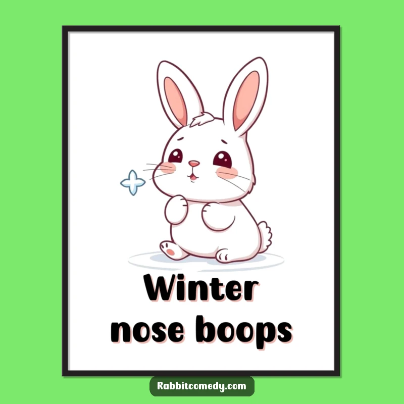 Funny Snowflake Rabbit Poster: Whimsical Winter Art for Your Walls