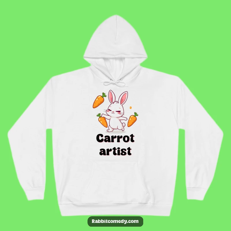 Cozy Funny Juggling Rabbit Hoodie - Warm & Skillful Bunny Apparel