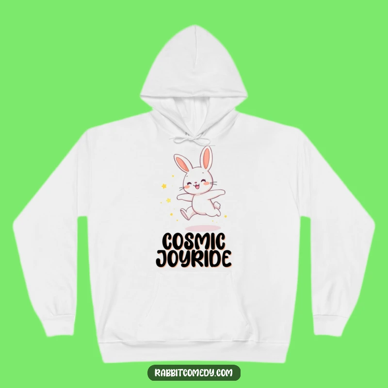 Funny Joyful Rabbit Star Dust Leap Hoodie - Cozy & Magical Comfort!