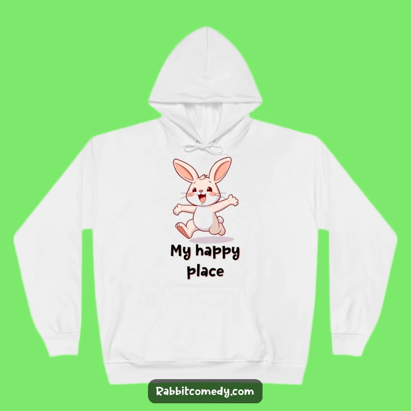 Funny Joyful Rabbit Hopping Hoodie: Cozy & Energetic Humorous Wear