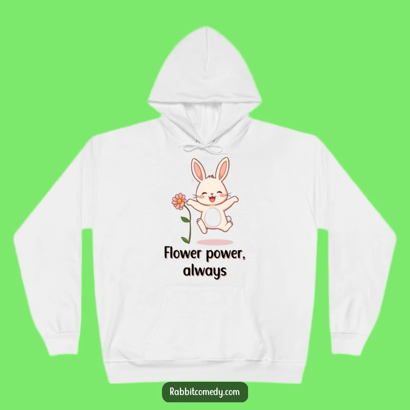 Funny Rabbit Flower Hoodie - Cozy Spring Vibes, Cute Bunny Gift for All