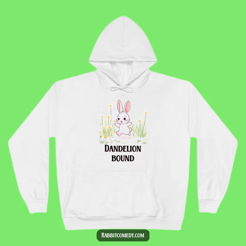 Funny Rabbit Sparkling Dandelion Hoodie - Cozy Meadow Wear and Perfect Gift