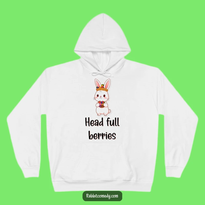 Cozy Funny Rabbit Berry Basket Hoodie: Warm & Whimsical Comfort Gift