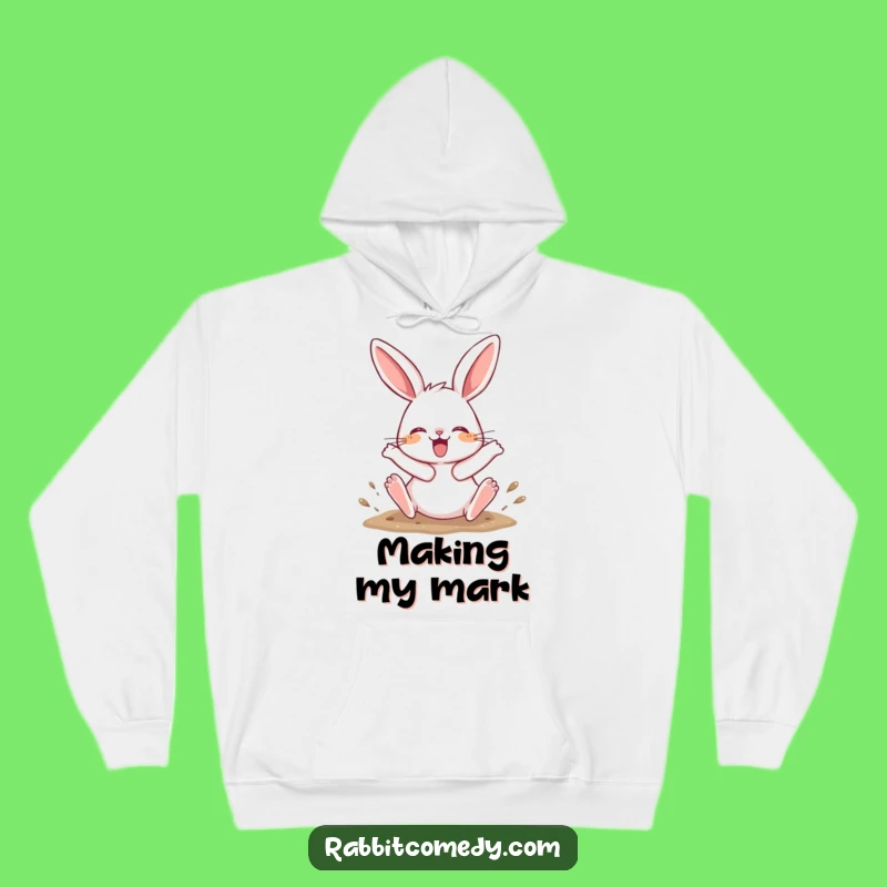 Funny Digging Rabbit Hoodie: Cozy Comfort with Energetic Hind Leg Kick Humor