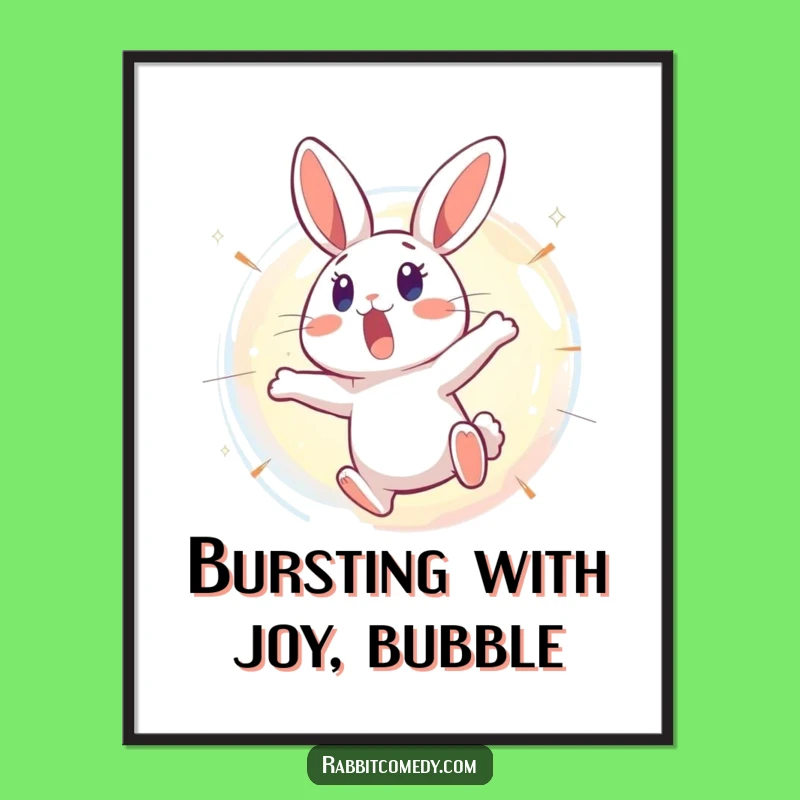 Funny Free Printable Wall Art: Surprised Rabbit & Bursting Bubble Decor