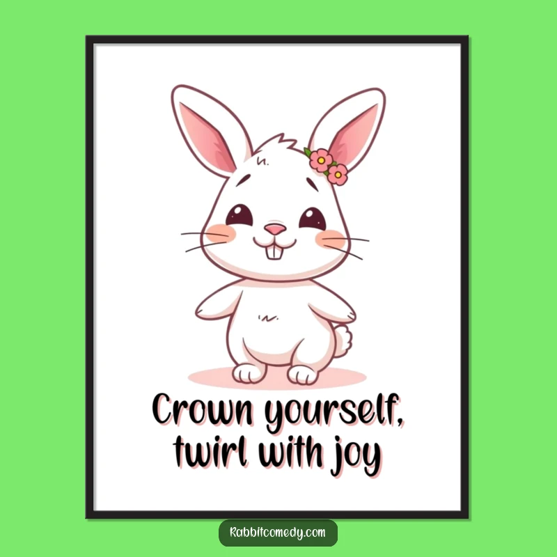 Free Printable Wall Art: Whimsical Rabbit Flower Decor, Humorous Downloadable Art for Joy