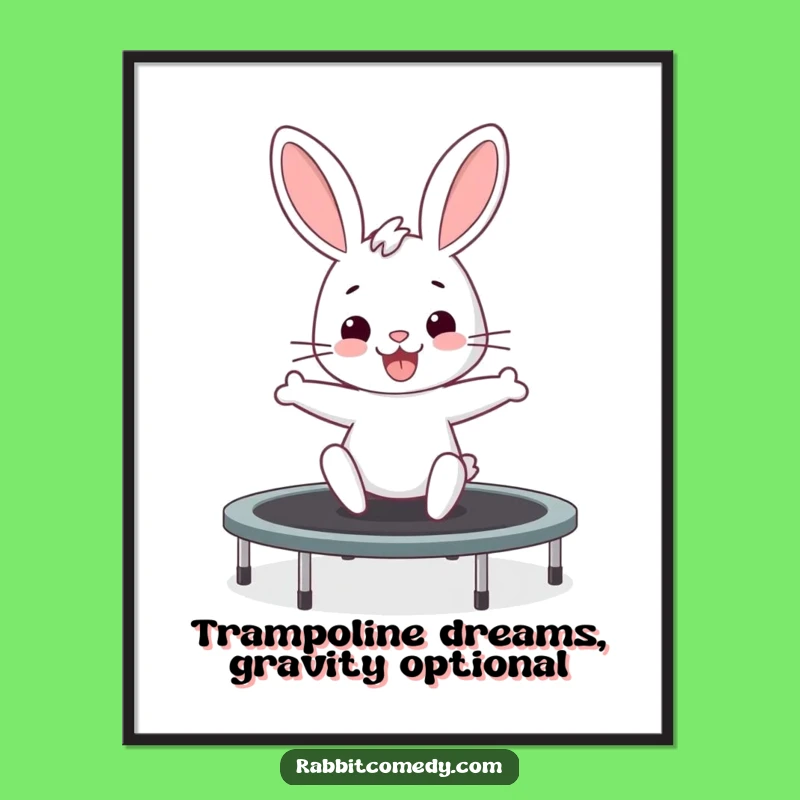 Free Printable Wall Art: Bouncing Rabbit Fun - Energetic Trampoline Art!