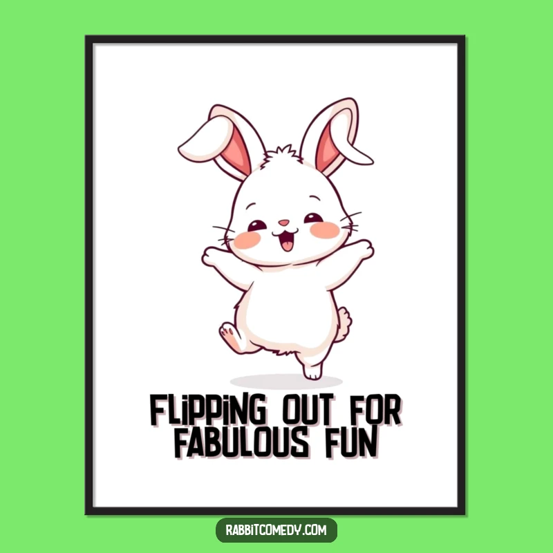 Free Printable Wall Art: Silly Dancing Rabbit - Funny Downloadable Decor