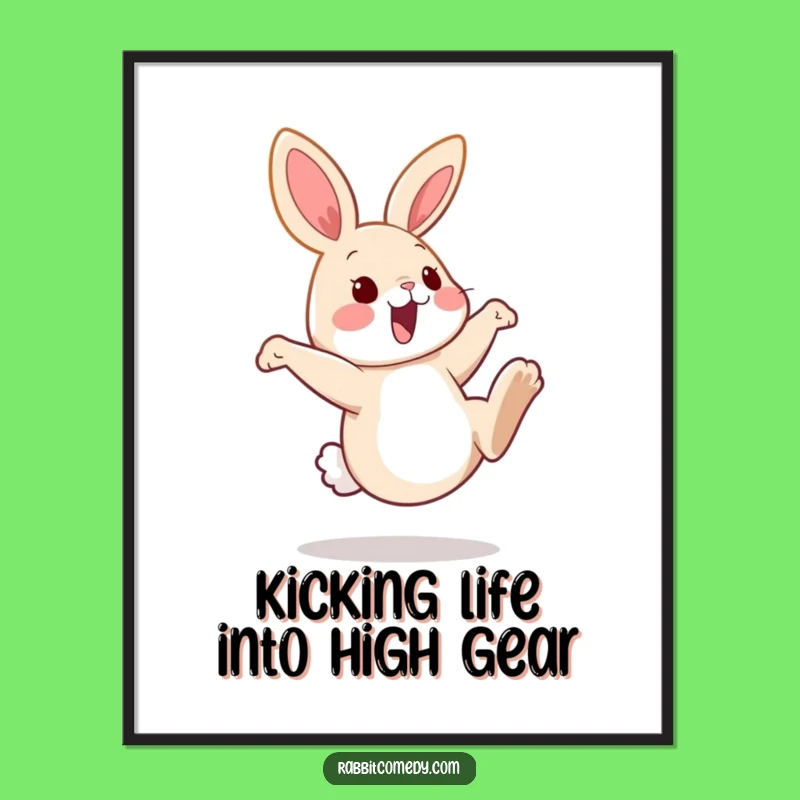 Free Printable Wall Art: Silly Rabbit Kick - Funny Downloadable Decor Gift