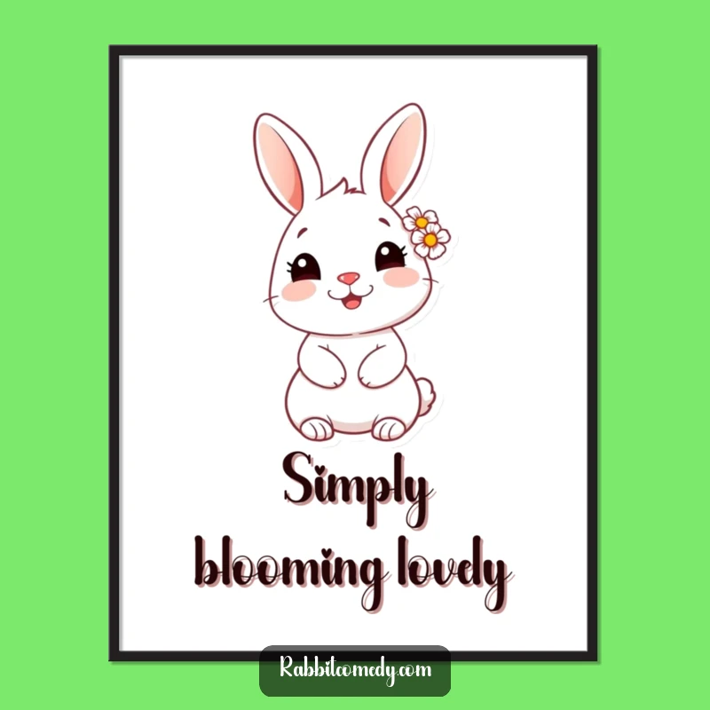 Free Printable Wall Art: Sweet Rabbit with Daisy downloadable decor!