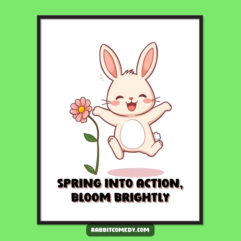 Free Printable Wall Art: Joyful Rabbit Leap - Whimsical Spring Download!