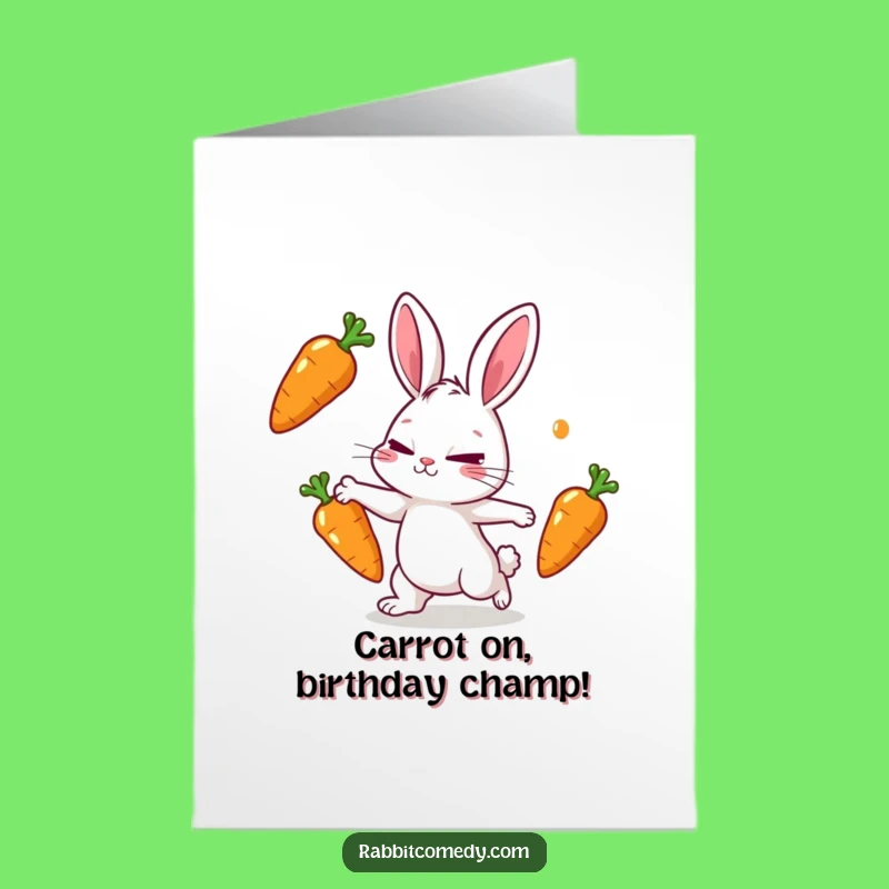 Free Printable Birthday Card: Juggling Rabbit, Funny Downloadable Gift