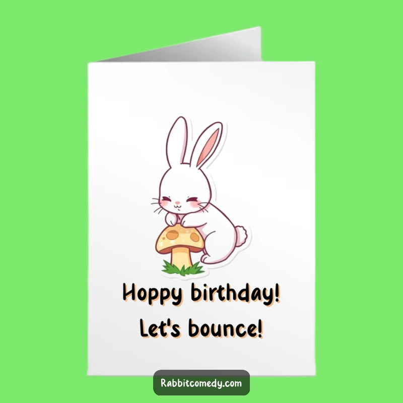 Free Printable Funny Birthday Card: Boinging Rabbit Long Ear Greeting Funny Downloadable Gift