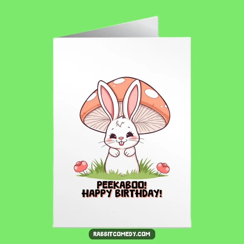 Mischievous Rabbit Birthday Card: Funny Free Printable, Peeking Fun, Downloadable Gift
