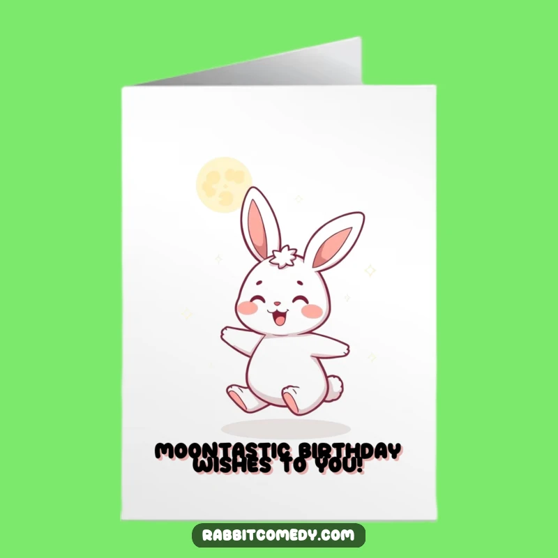 Moonlit Rabbit Free Printable Birthday Card - Joyful Downloadable Greeting