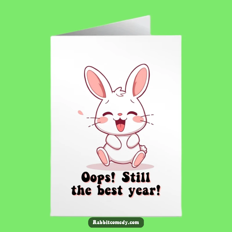 Free Printable Funny Rabbit Birthday Card: Stumble & Squeak Surprise!