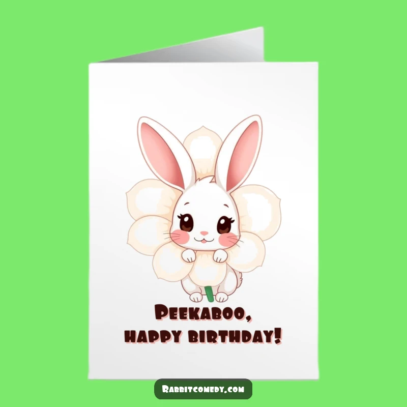 Free Printable Birthday Card: Shy Rabbit Peek! Sweet & Funny Downloadable Gift