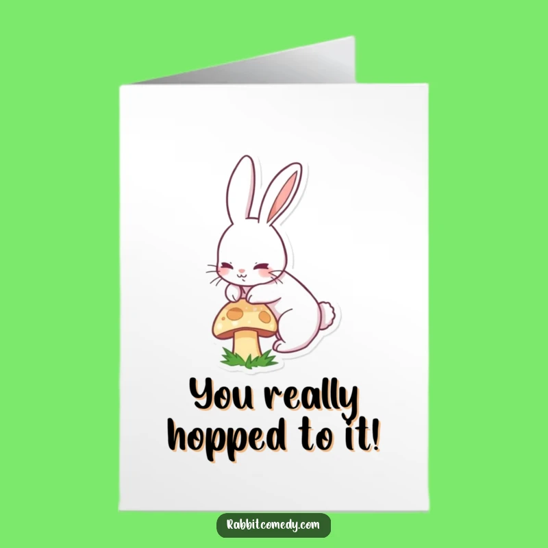 Free Printable Congrats Card: Boinging Rabbit Ear Greeting Funny Downloadable Gift for Any Achievement