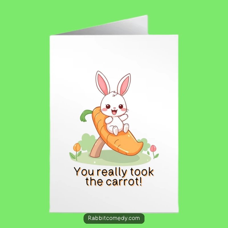 Free Printable Congrats Card: Giddy Rabbit Carrot Slide Laughs Downloadable Gift