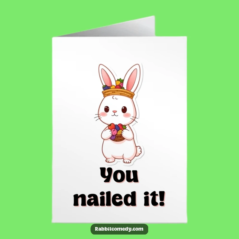 Free Printable Congrats Card: Rabbit Berry Balance - Sweet Success Downloadable!