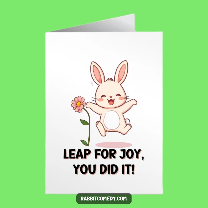 Free Printable Congratulations Card: Bunny's Joyful Leap - Celebrate Big!