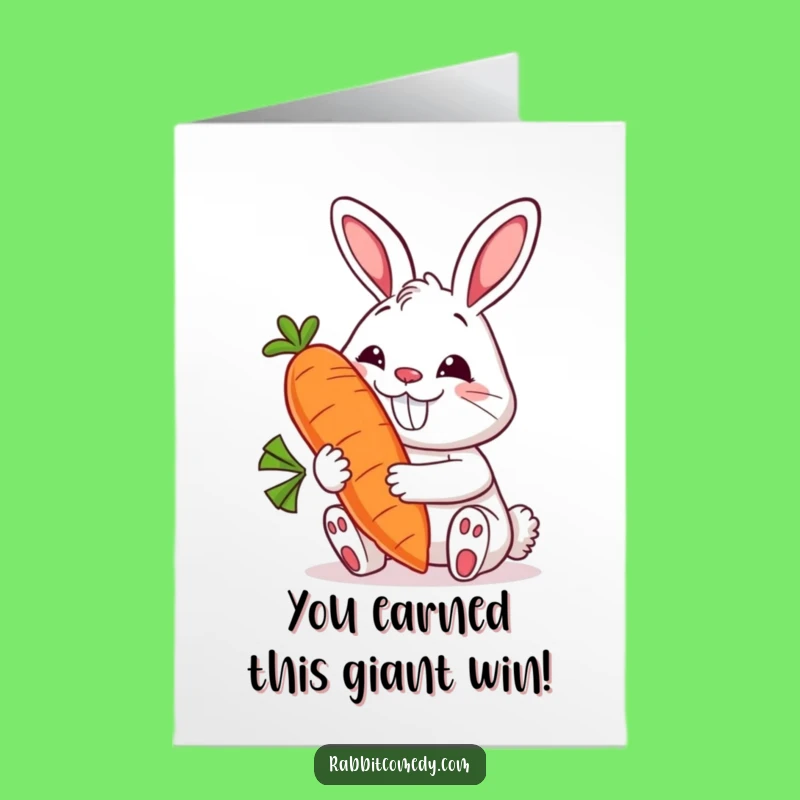 Free Printable Rabbit Congrats Card - Grinning Carrot Joy Downloadable Success