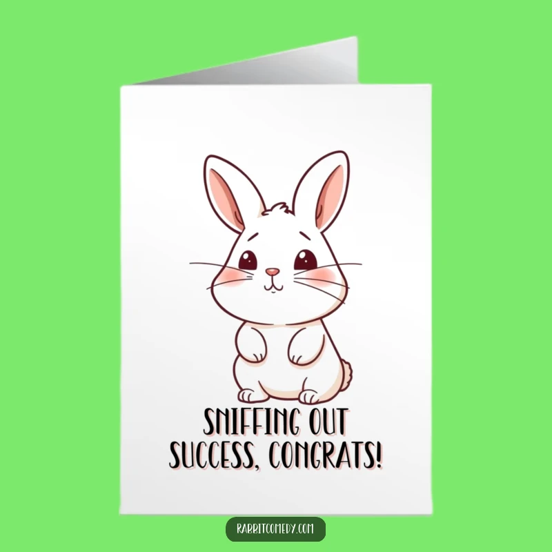 Free Printable Congratulations Card: Rabbit Sniffs Success - Celebrate!