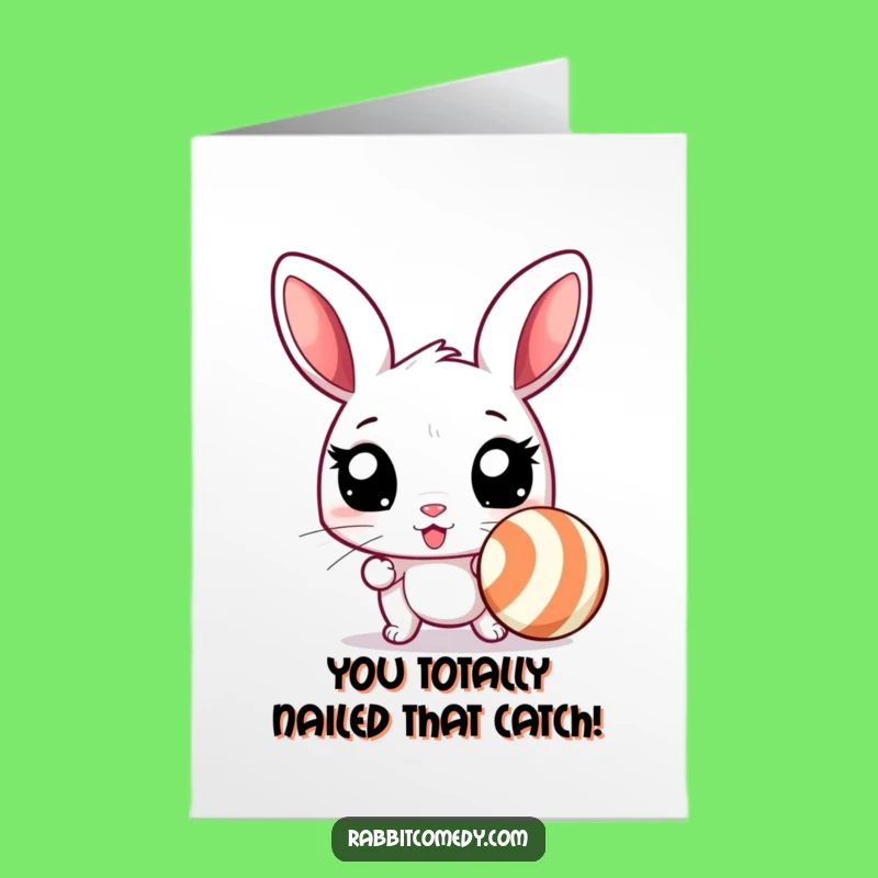 Free Printable Congrats Card: Speedy Rabbit Ball Game, Exciting Downloadable Greeting