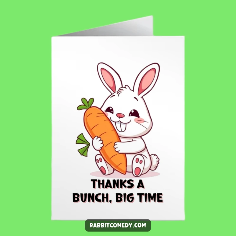 Delightful Free Printable Rabbit Thank You Card - Carrot Grin Downloadable Thanks