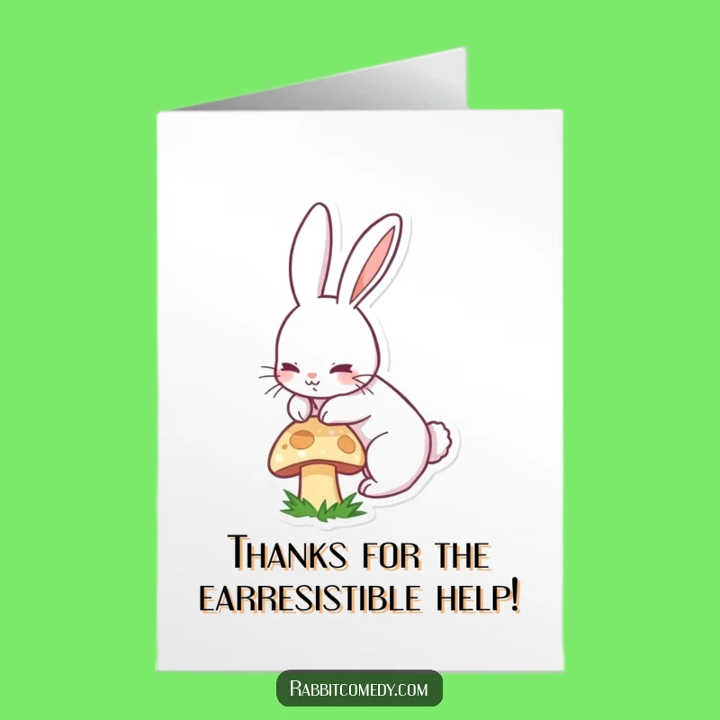 Free Printable Thank You Card: Boinging Rabbit Ear Greeting Funny Downloadable Gift of Gratitude